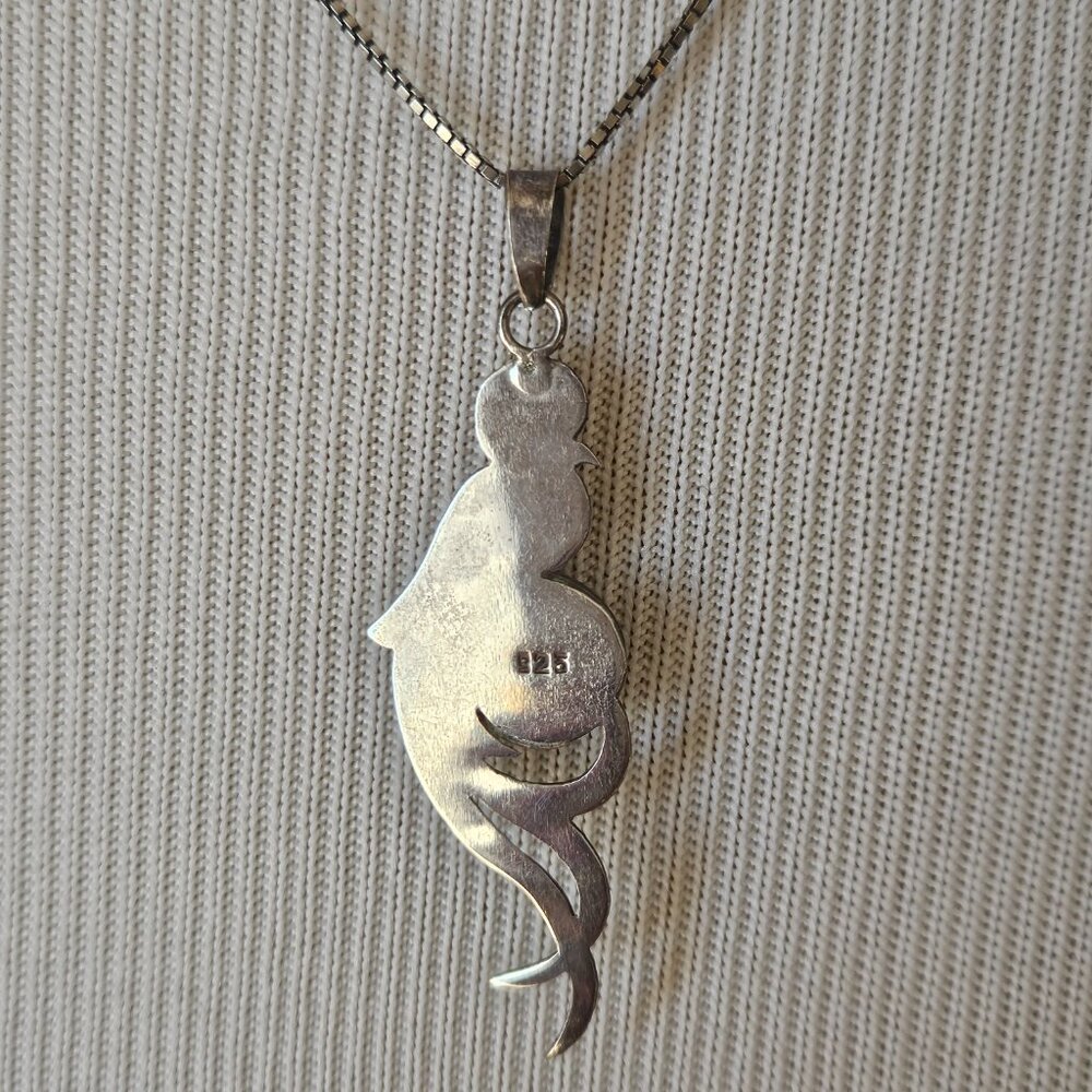Vintage Sterling Silver Phoenix with Black Oynx - Picture 4 of 5